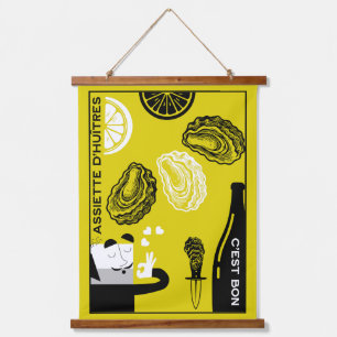 Tapisserie Suspendue Décor de cuisine de campagne pour huîtres