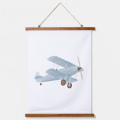 Tapisserie Suspendue Décor de pépinière bleu Biplane (Recto)