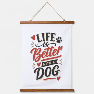 Tapisserie Suspendue Décoration murale pour amateur de chiens - La vie 