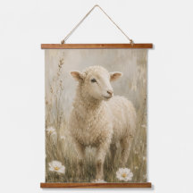 Décoration murale vintage de ferme avec agneau et