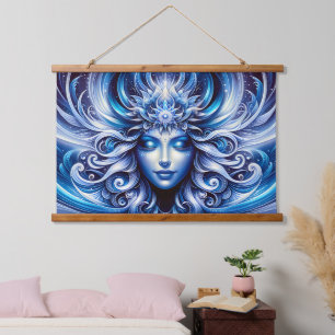 Tapisserie Suspendue Déesse Céleste Tête Bleue Janvier -