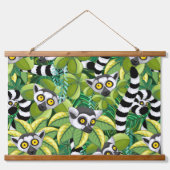 Tapisserie Suspendue Des lémuriens de Madagascar dans la jungle exotiqu (Devant)