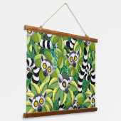 Tapisserie Suspendue Des lémuriens de Madagascar dans la jungle exotiqu (Angulaire)