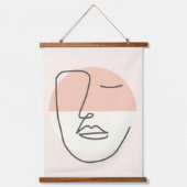 Tapisserie Suspendue Douceur dans la ligne - Visage Abstrait minimalist (Recto)