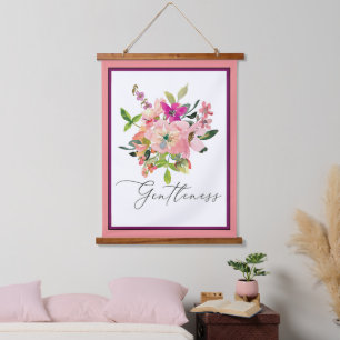 Tapisserie Suspendue Douceur rose aquarelle florale