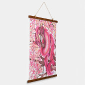 Tapisserie Suspendue Dragon de fleurs roses (Angulaire)