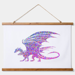 Tapisserie Suspendue Dragon Extraordinaire en mosaïque violette