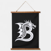 Tapisserie Suspendue Dragon Styled Letter B, Dragon Alphabet, Monogram (Recto)