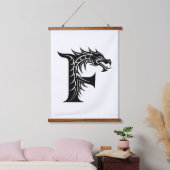 Tapisserie Suspendue Dragon Styled Letter F, Dragon Alphabet, Monogram (Chambre à coucher)