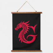 Tapisserie Suspendue Dragon Styled Letter G, Dragon Alphabet, Monogram (Recto)