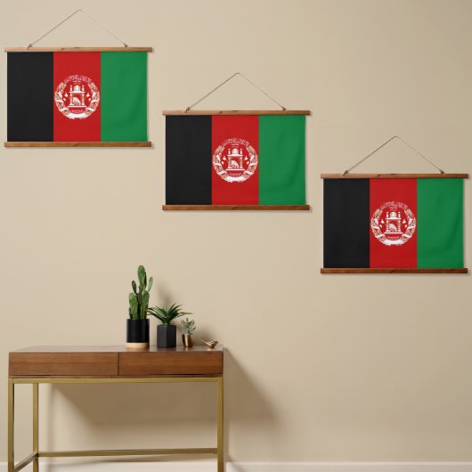 Tapisserie Suspendue Drapeau de l'Afghanistan (Asymétrique)