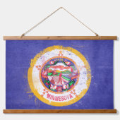Tapisserie Suspendue Drapeau de l'État du Minnesota en détresse (Devant)