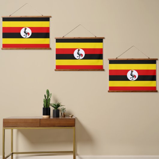 Tapisserie Suspendue Drapeau de l'Ouganda (Asymétrique)