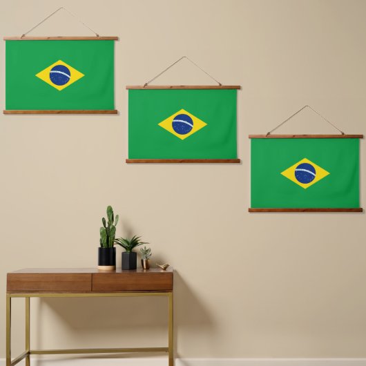 Tapisserie Suspendue Drapeau du Brésil (Asymétrique)