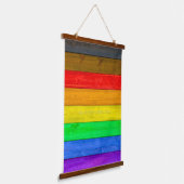 Tapisserie Suspendue Drapeau gay pride inclusif SlipperyJoe ru texturé (Angulaire)