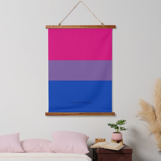 Tapisserie Suspendue Drapeau SlipperyJoe's Bisexual Pride lavande-rose (Chambre à coucher)