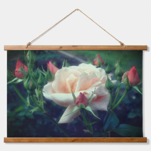 Tapisserie Suspendue Dreamy Peach Rose Et Buds