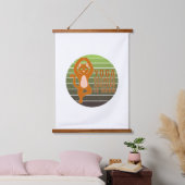 Tapisserie Suspendue Drôle chat mignon faisant du yoga. (Chambre à coucher)