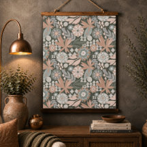Éclectique Boho Terracotta Charbon Floral Botaniqu