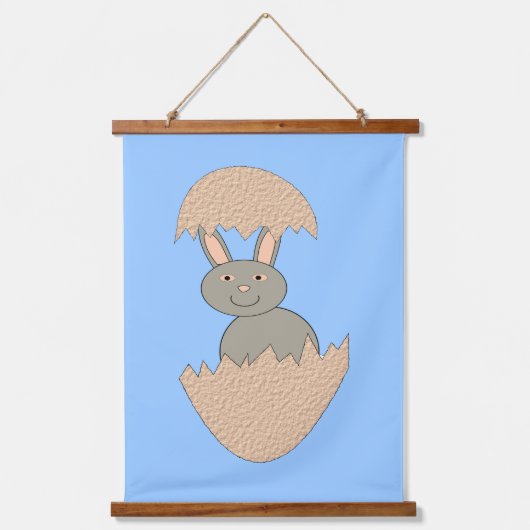 Tapisserie Suspendue Écouter du lapin de l'Oeuf Étrange (Recto)