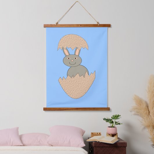 Tapisserie Suspendue Écouter du lapin de l'Oeuf Étrange (Chambre à coucher)
