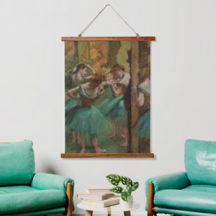 Tapisserie Suspendue Edgar Degas Danseurs rose et vert