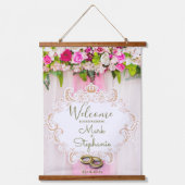 Tapisserie Suspendue Élégant Mariage floral rose vif (Recto)