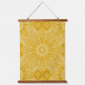 Tapisserie Suspendue Elégant moutarde jaune Boho Mandala (Recto)