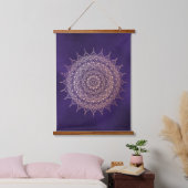 Tapisserie Suspendue Elégant or Rose sur purple Floral Henna Mandala (Chambre à coucher)