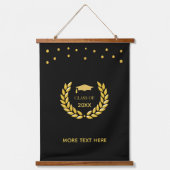 Tapisserie Suspendue Élégante classe d'or de diplôme sur le noir (Recto)