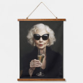 Tapisserie Suspendue Élégante femme âgée avec Champagne (Recto)