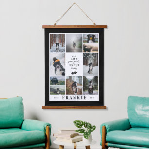 Tapisserie Suspendue Empreintes de pattes Nos coeurs Pet Memorial Colla