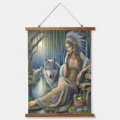 Tapisserie Suspendue Enchantement Lune dans la Forêt Mystique (Recto)