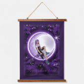 Tapisserie Suspendue Enfant mauve lune (Recto)
