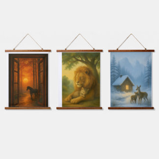 Tapisserie Suspendue Ensemble d'art mural de 3 pièces pour animaux de l