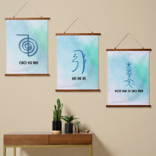 Tapisserie Suspendue Ensemble de 3 symboles Usui Reiki-CKR, SHK & HSZSN