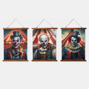 Tapisserie Suspendue Ensemble de parchemin mural de clowns masculins ef