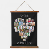 Ensemble Family Heart Shape 29 Photo Collage noir