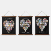 Tapisserie Suspendue Ensemble Nom de famille Forme cardiaque 87 Photo C (Tripler)