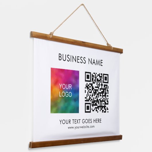 Tapisserie Suspendue Entreprise Client Code QR Code Logo Texte (Angulaire)