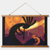 Tapisserie Suspendue Esprit du désert de Kokopelli Coucher du soleil (Recto)