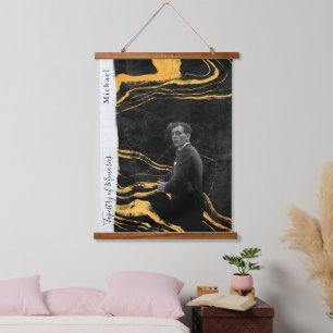 Tapisserie Suspendue esthétique marbrée découpée noire