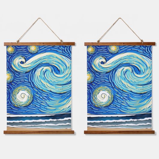 Tapisserie Suspendue Etarry Ocean Summer Beach Waves (Double)