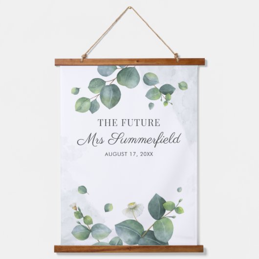 Tapisserie Suspendue Eucalyptus verdure Baby Shower Future Mme (Recto)