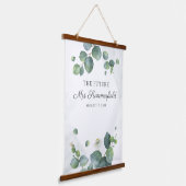 Tapisserie Suspendue Eucalyptus verdure Baby Shower Future Mme (Angulaire)