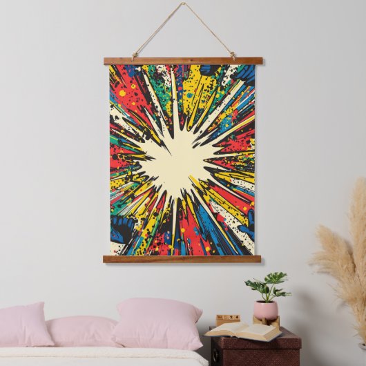 Tapisserie Suspendue Explosion d'art pop de style comique (2) (Chambre à coucher)