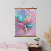 Tapisserie Suspendue Explosion Peinture Abstraite rose Turquoise Lilac (Chambre à coucher)