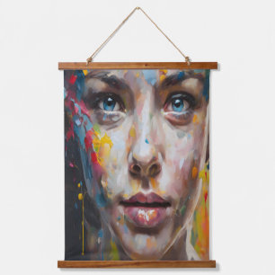 Tapisserie Suspendue Expression vidéo - Art Portrait Abstrait
