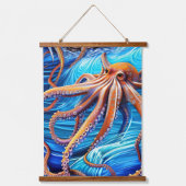 Tapisserie Suspendue Expressionnisme majestueux Octopus Blue Ocean Wave (Recto 2)