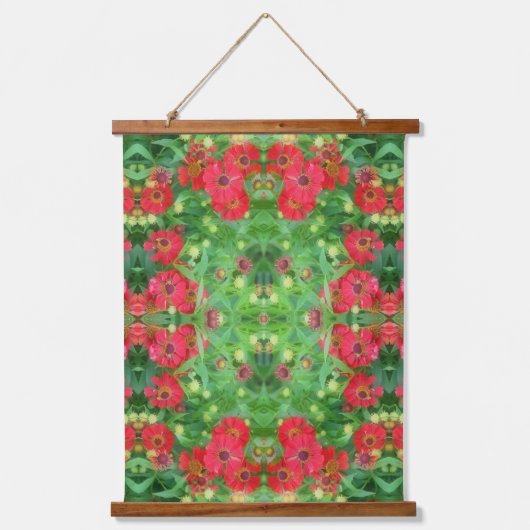 Tapisserie Suspendue Fading Red Zinnia Flowers Abstract Pattern   (Recto)